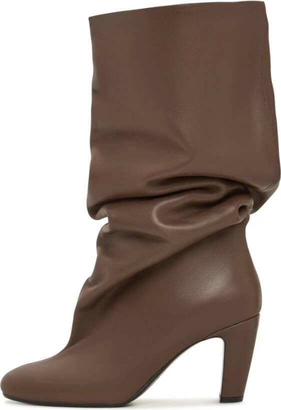 Cesare Gaspari Chic Slouchy Mid-Calf Boots Ada Brown