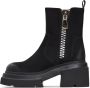Cesare Gaspari Chunky Black Zipper Boots Mia Black - Thumbnail 1