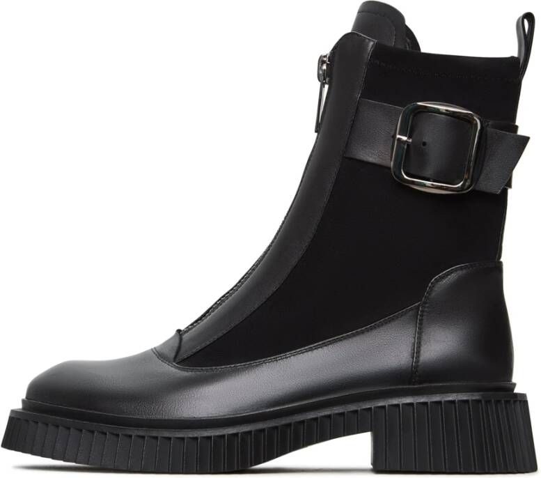 Cesare Gaspari Chunky Sole Enkellaarsjes Ciara Zwart