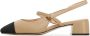 Cesare Gaspari Elegant Slingback Block Heels Pumps Beige Dames - Thumbnail 1