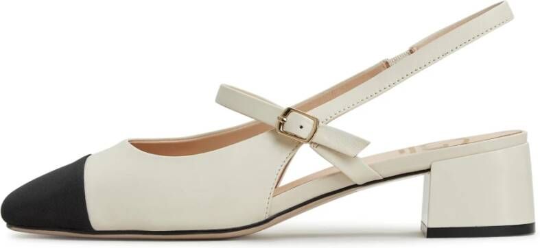 Cesare Gaspari Elegant Slingback Block Heels Pumps Beige Dames