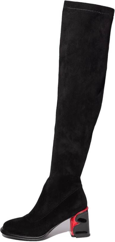 Cesare Gaspari Elegant Suede Over-the-Knee Boots Black Dames
