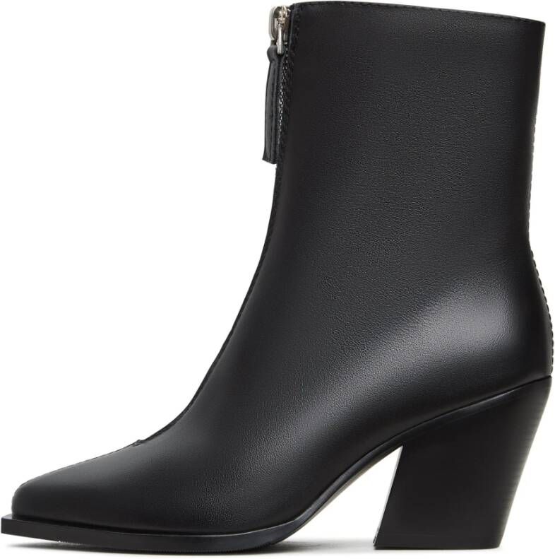 Cesare Gaspari Elegant Zipper Heel Boots Regi Black