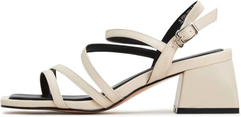 Cesare Gaspari Elegante Block Heels Sandalen Beige Dames