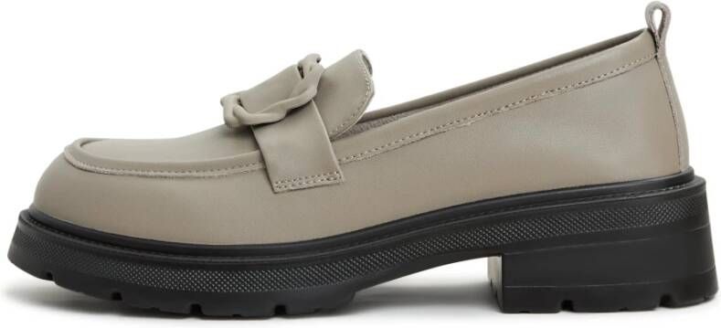 Cesare Gaspari Elegante Platform Loafers Grijs Gray Dames