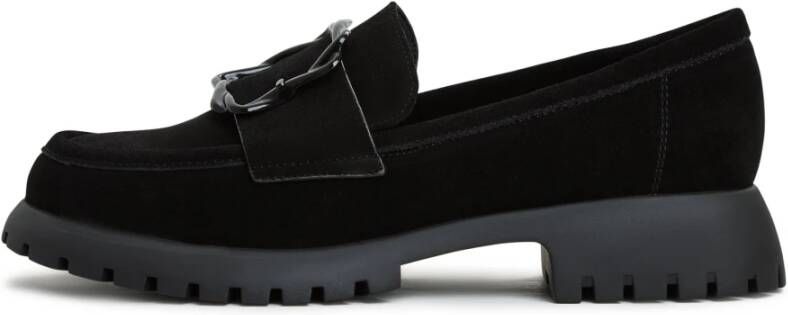 Cesare Gaspari Elegante Platform Loafers in Zwart Black Dames