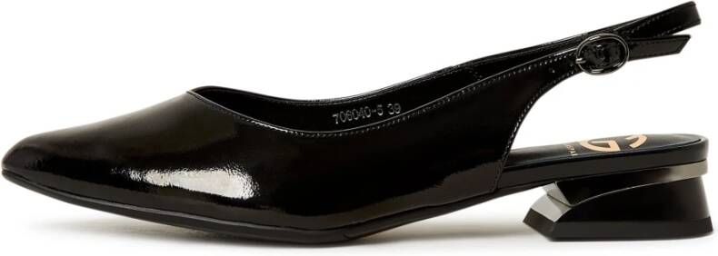 Cesare Gaspari Elegante Slingback Ballerina's Zwart Black Dames