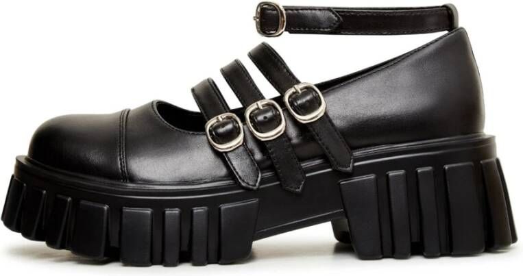 Cesare Gaspari Elegante Zwarte Mary Jane Loafers Black Dames