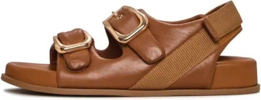 Cesare Gaspari Gedurfde Gesp Sleehak Sandalen Beige