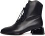 Cesare Gaspari Geometrische Hak Veterbootie Zwart - Thumbnail 1
