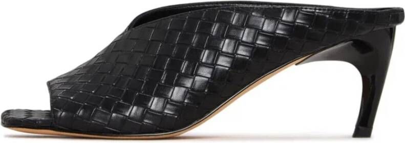 Cesare Gaspari Geweven leren muiltjes met kittenhakken