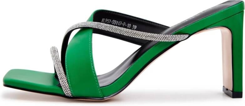 Cesare Gaspari Groene hoge hakken sandalen Green Dames