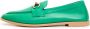 Cesare Gaspari Groene leren loafers Green Dames - Thumbnail 1