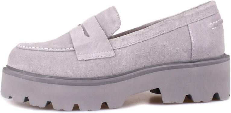 Cesare Gaspari Instap Suède Loafers Grijs Gray Dames