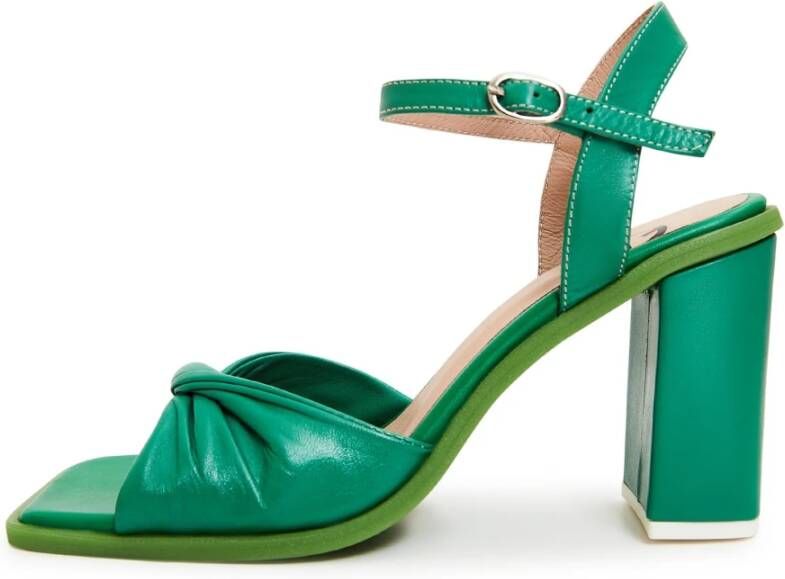 Cesare Gaspari Klassieke Blokhak Sandalen Groen Green Dames