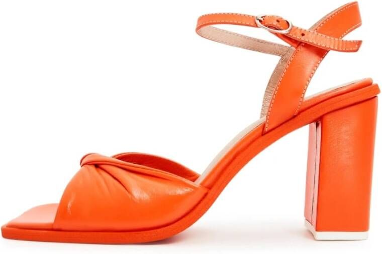 Cesare Gaspari Klassieke blokhak sandalen Oranje Orange Dames