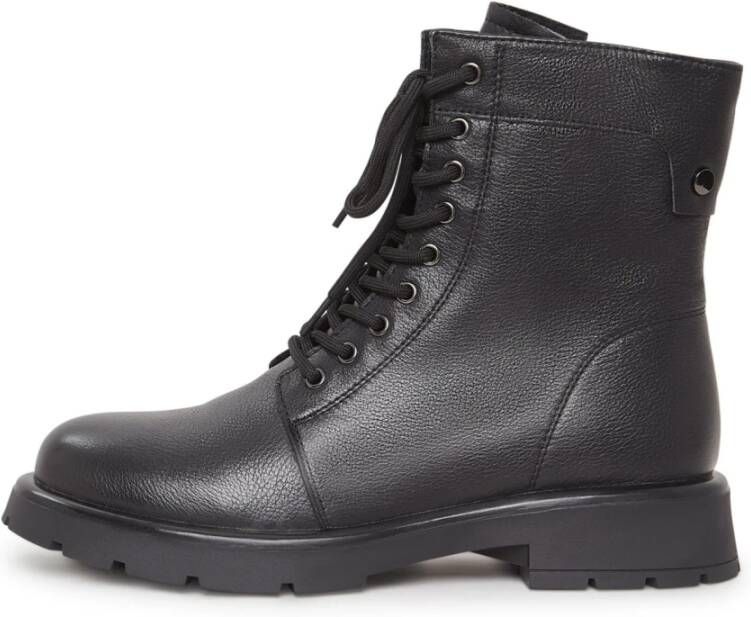 Cesare Gaspari Klassieke Lace-Up Platform Enkellaarzen Black Dames