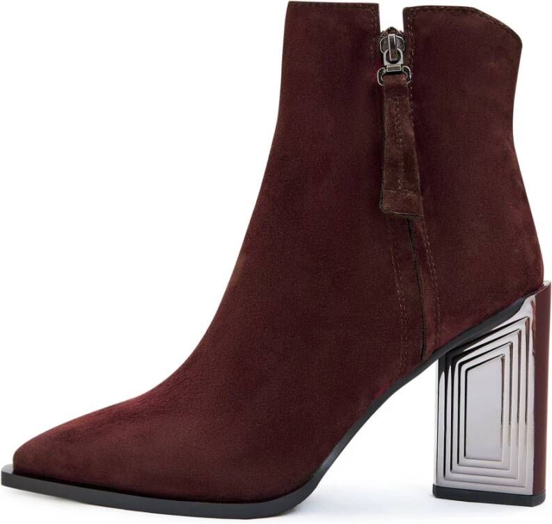 Cesare Gaspari Klassieke leren enkellaarzen Bordeaux Red Dames
