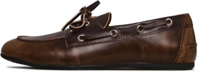 Cesare Gaspari Klassieke versleten leren loafers Bruin