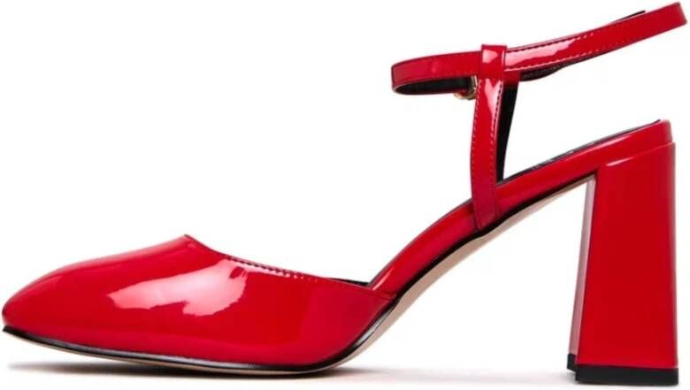 Cesare Gaspari Lak Blokhak Pumps Rood