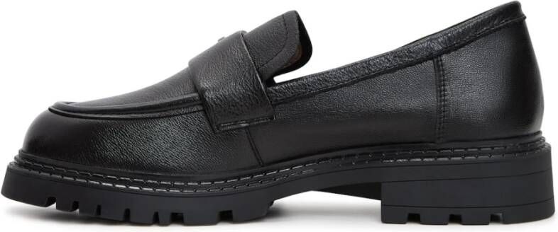 Cesare Gaspari Leren Blokhak Loafers Black Dames