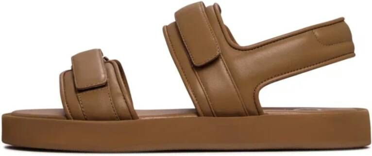 Cesare Gaspari Leren Comfort Velcro Sandalen Bruin
