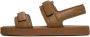 Cesare Gaspari Leren Comfort Velcro Sandalen Bruin - Thumbnail 1