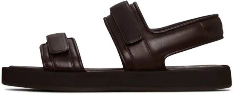 Cesare Gaspari Leren Comfort Velcro Sandalen Donkerbruin