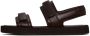 Cesare Gaspari Leren Comfort Velcro Sandalen Donkerbruin - Thumbnail 1