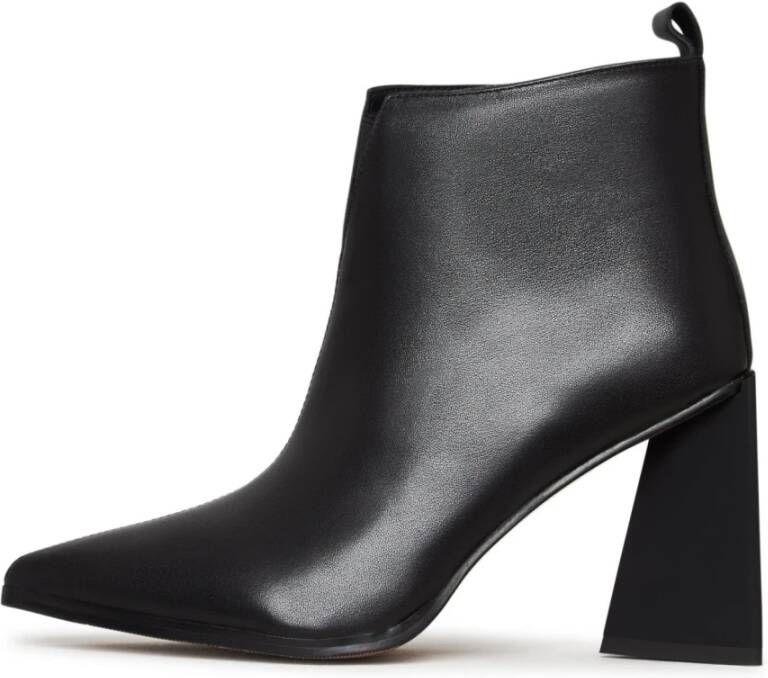Cesare Gaspari Leren Stiletto Enkellaarzen Black Dames