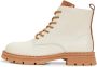 Cesare Gaspari Leren Veterschoenen Enkellaarsjes Off White - Thumbnail 1