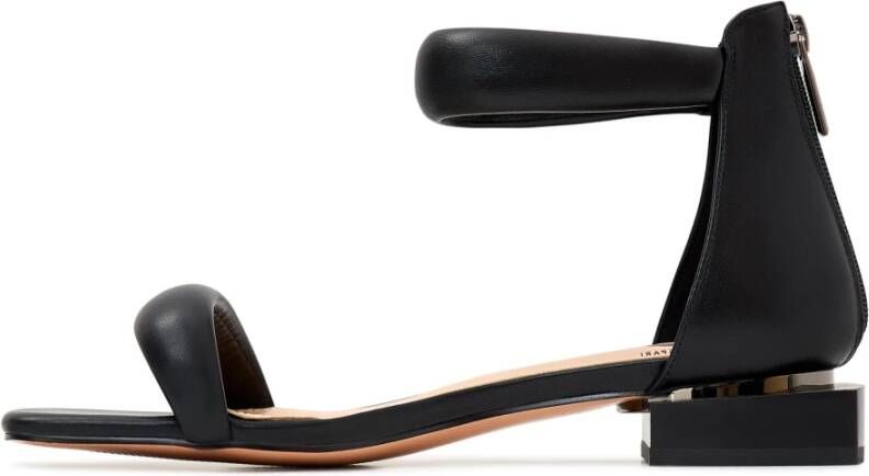 Cesare Gaspari Luxe Block Heel Sandalen Zwart Black Dames