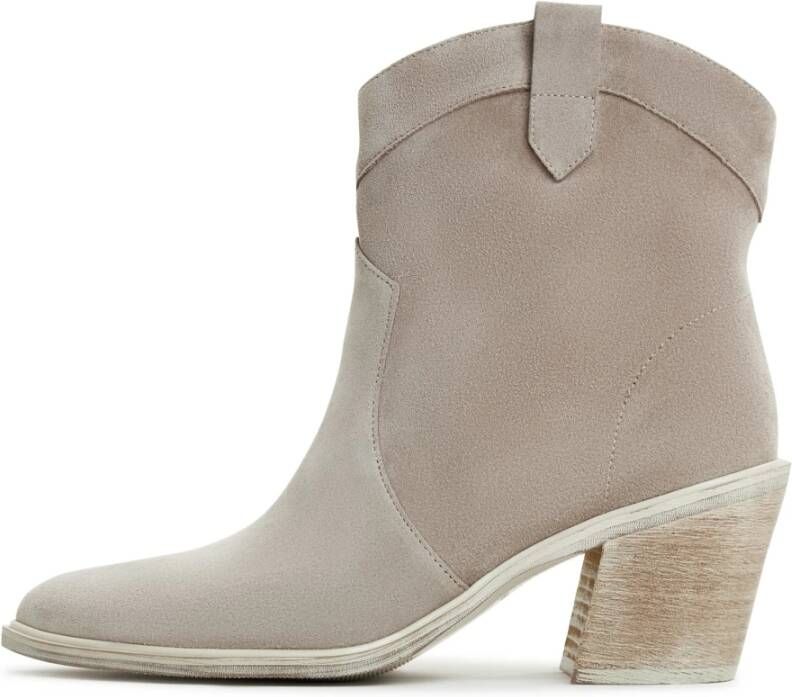 Cesare Gaspari Luxe Block Heeled Cowboy Boots Gray Dames