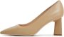 Cesare Gaspari Luxe Block Heels Pumps Beige Dames - Thumbnail 1