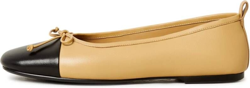 Cesare Gaspari Luxe Leren Ballerina's Beige Dames