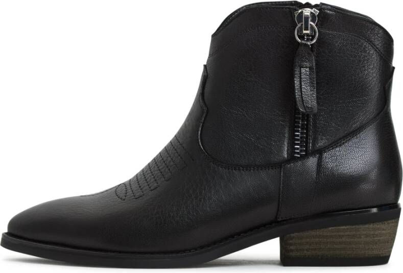 Cesare Gaspari Luxe Leren Cowboy Laarzen Zwart Black Dames