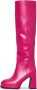 Cesare Gaspari Luxe Leren Over-de-Knie Laarzen Pink Dames - Thumbnail 1