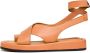 Cesare Gaspari Luxe Leren Plateau Sandalen Oranje Orange Dames - Thumbnail 1