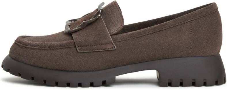 Cesare Gaspari Luxe Platform Loafers Bruin Brown Dames