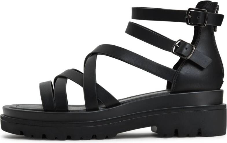 Cesare Gaspari Luxe Platform Sandalen Zwart Black Dames