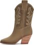 Cesare Gaspari Luxe Suede Cowboy Laarzen Beige Dames - Thumbnail 1