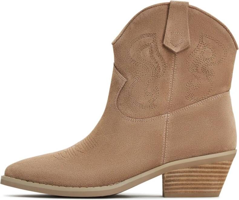 Cesare Gaspari Luxe Suede Cowboy Laarzen Bruin Brown Dames