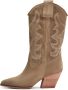 Cesare Gaspari Luxe Suede Cowboy Laarzen Bruin Brown Dames - Thumbnail 1