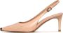 Cesare Gaspari Metal Accent Leather Pumps Beige - Thumbnail 1