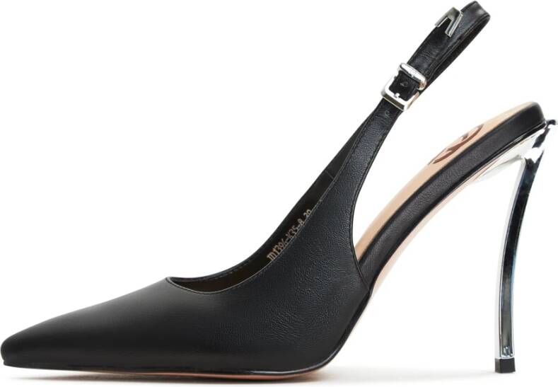 Cesare Gaspari Metallic Stiletto Heel Pumps Zwart Black Dames