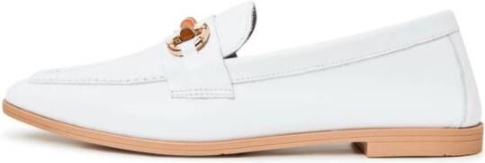 Cesare Gaspari Moderne Leren Loafers Wit White Dames