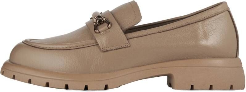 Cesare Gaspari Platform Loafers Beige Leer Beige Dames
