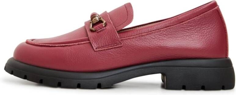 Cesare Gaspari Platform Loafers Bordeaux Red Dames