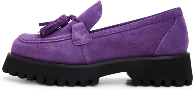 Cesare Gaspari Platform Loafers Violet Purple Dames