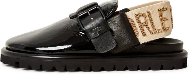 Cesare Gaspari Platform Slingback Slippers Renata Zwart Black Dames